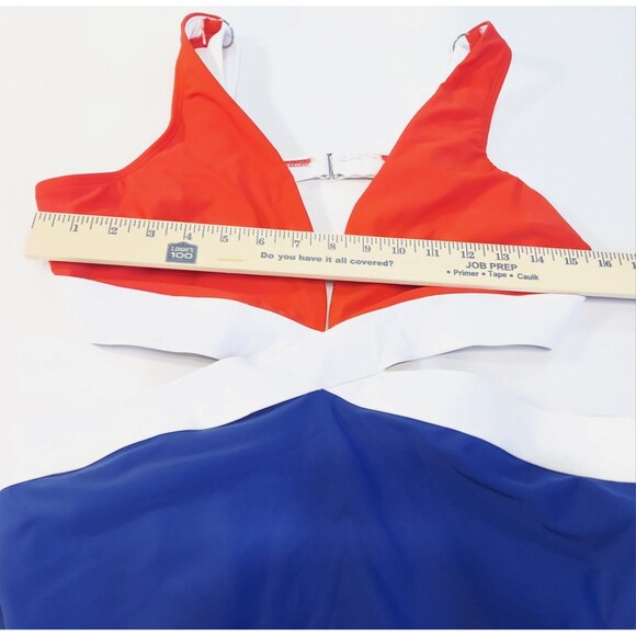 Cupshe Monokini Swimsuit Red White & Blue Sz Med NWT USA Fourth Of July Merica! - Picture 5 of 8
